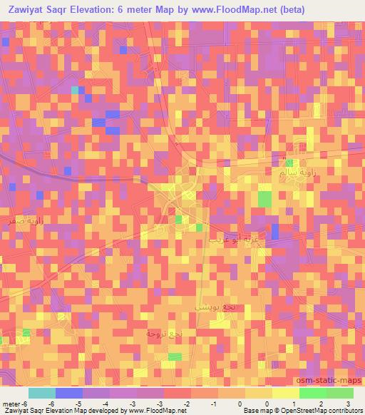 Zawiyat Saqr,Egypt Elevation Map