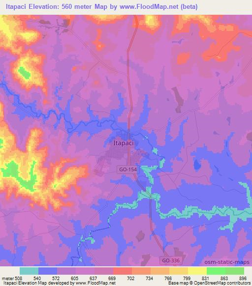 Itapaci,Brazil Elevation Map