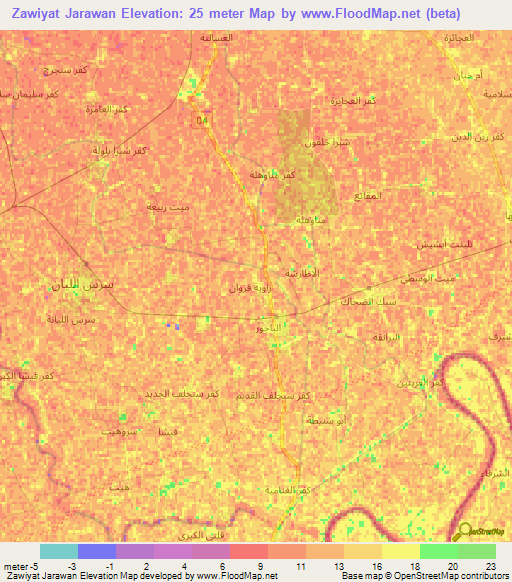 Zawiyat Jarawan,Egypt Elevation Map