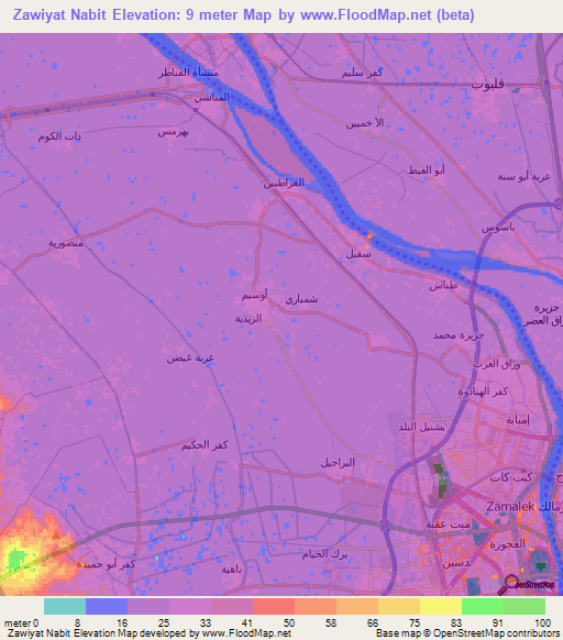 Zawiyat Nabit,Egypt Elevation Map