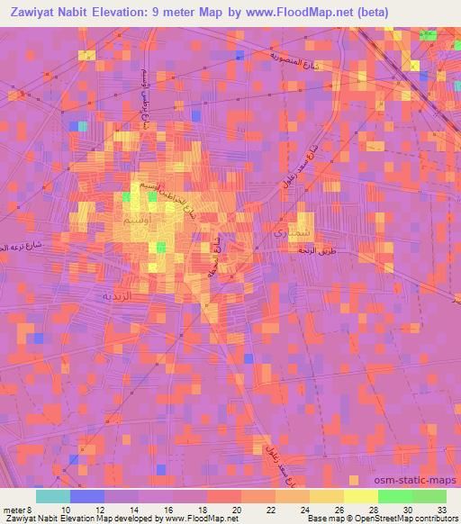 Zawiyat Nabit,Egypt Elevation Map