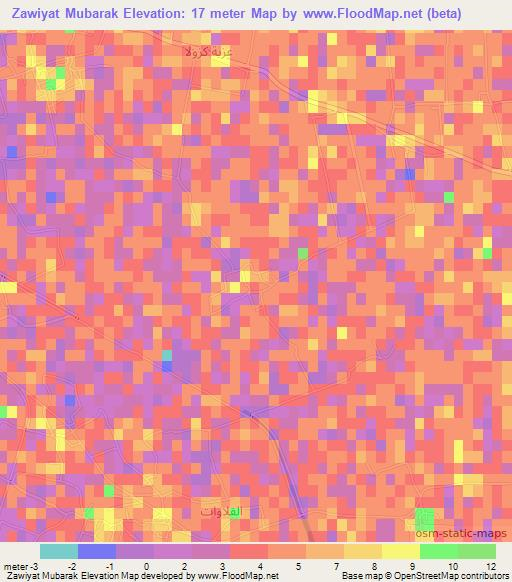 Zawiyat Mubarak,Egypt Elevation Map