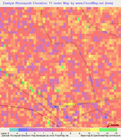 Zawiyat Khunayzah,Egypt Elevation Map