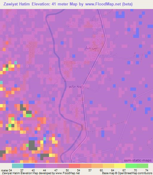 Zawiyat Hatim,Egypt Elevation Map