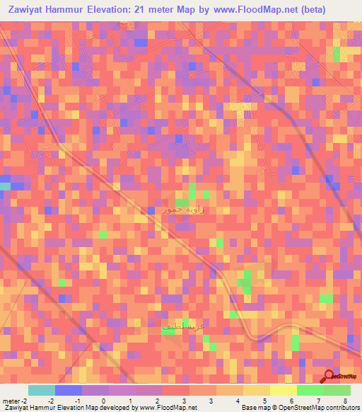 Zawiyat Hammur,Egypt Elevation Map