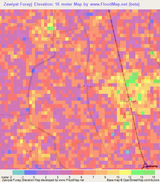 Zawiyat Furayj,Egypt Elevation Map