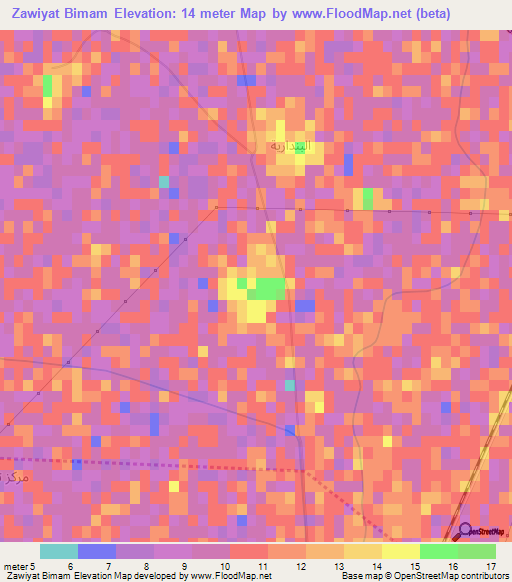 Zawiyat Bimam,Egypt Elevation Map