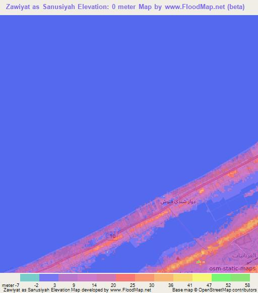 Zawiyat as Sanusiyah,Egypt Elevation Map