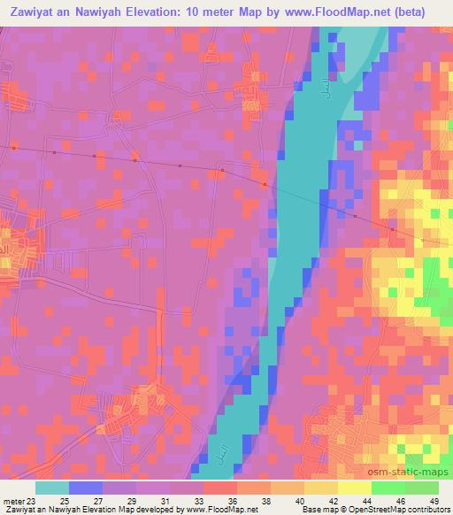 Zawiyat an Nawiyah,Egypt Elevation Map