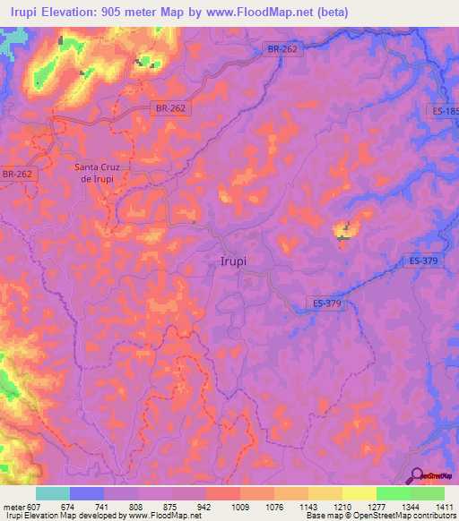 Irupi,Brazil Elevation Map