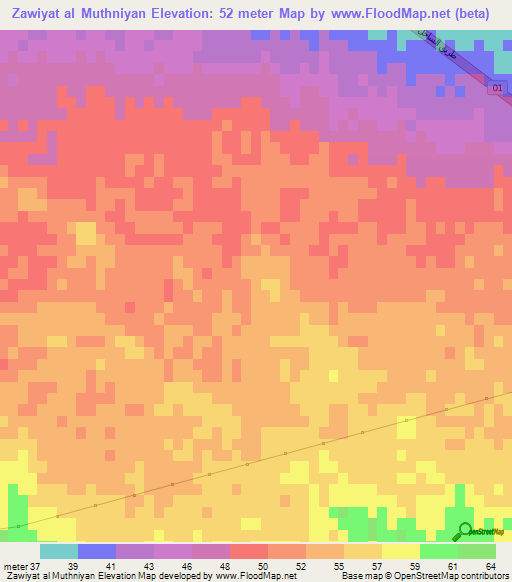 Zawiyat al Muthniyan,Egypt Elevation Map