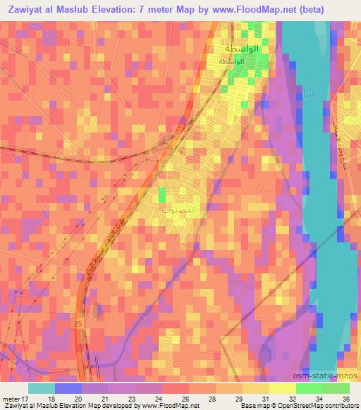 Zawiyat al Maslub,Egypt Elevation Map