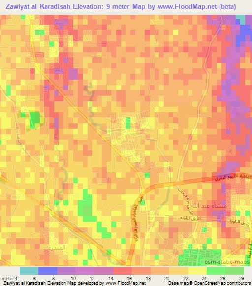 Zawiyat al Karadisah,Egypt Elevation Map