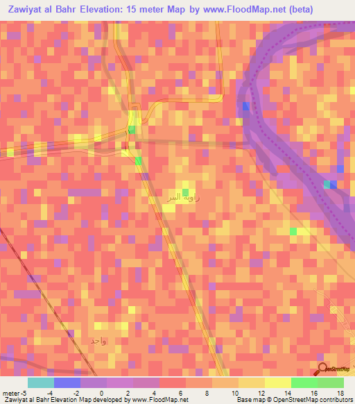 Zawiyat al Bahr,Egypt Elevation Map