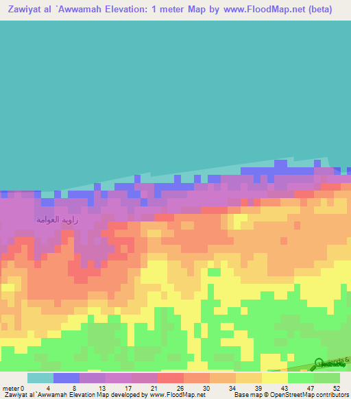 Zawiyat al `Awwamah,Egypt Elevation Map