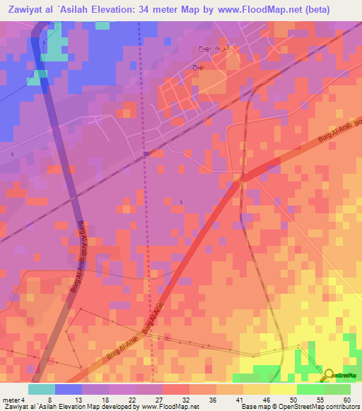 Zawiyat al `Asilah,Egypt Elevation Map