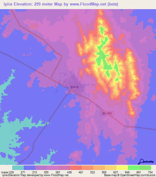 Ipira,Brazil Elevation Map
