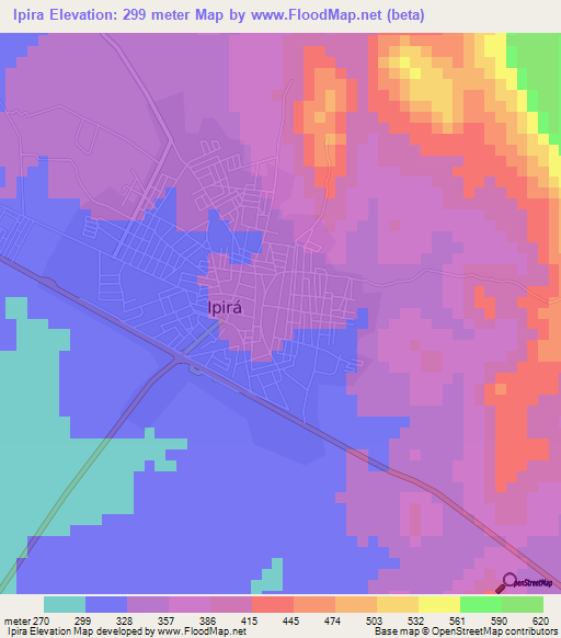 Ipira,Brazil Elevation Map