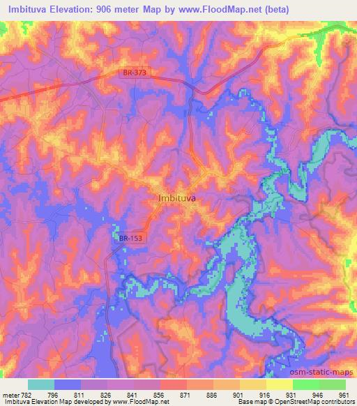 Imbituva,Brazil Elevation Map