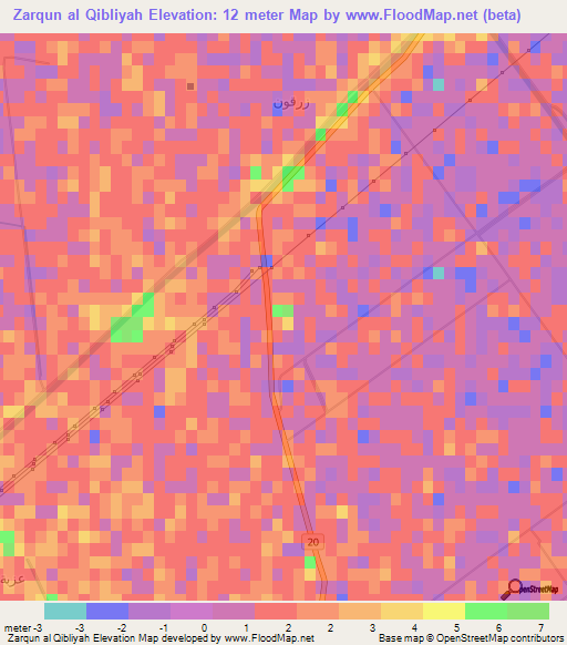 Zarqun al Qibliyah,Egypt Elevation Map