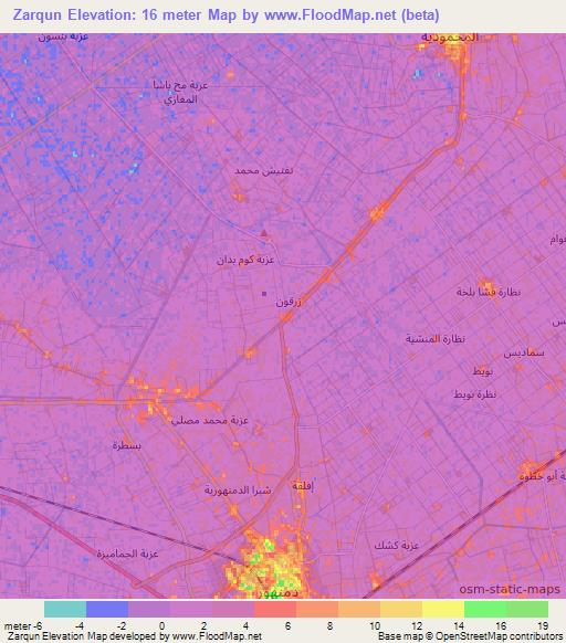 Zarqun,Egypt Elevation Map