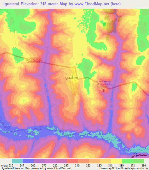 Iguatemi,Brazil Elevation Map