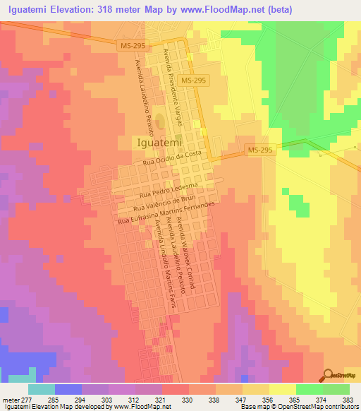 Iguatemi,Brazil Elevation Map