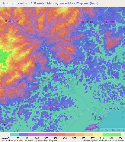 Iconha,Brazil Elevation Map