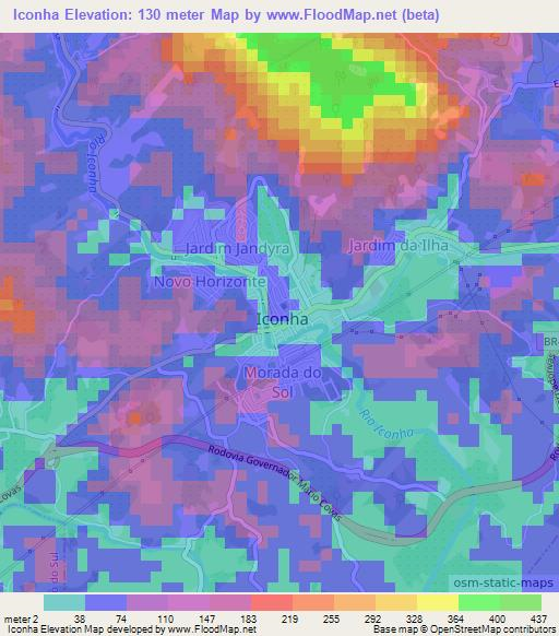 Iconha,Brazil Elevation Map