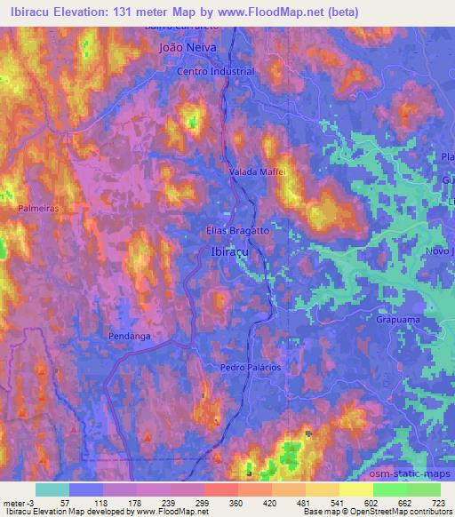 Ibiracu,Brazil Elevation Map