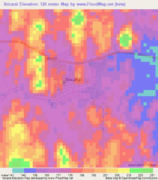 Ibicarai,Brazil Elevation Map