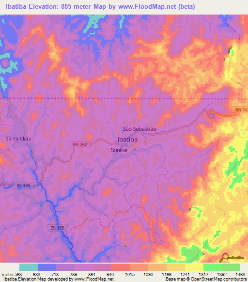 Ibatiba,Brazil Elevation Map
