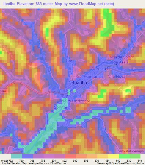 Ibatiba,Brazil Elevation Map