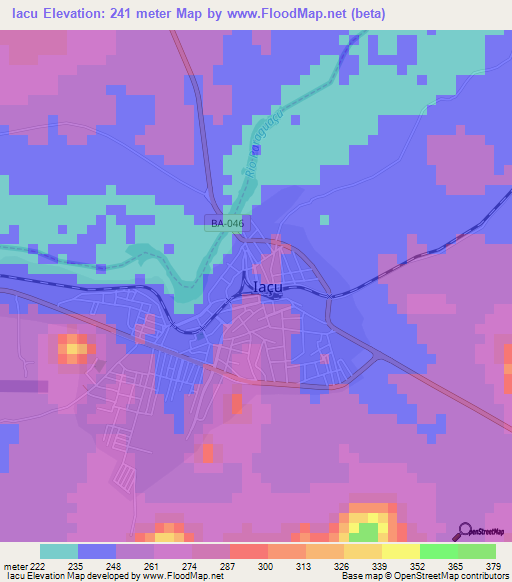 Iacu,Brazil Elevation Map