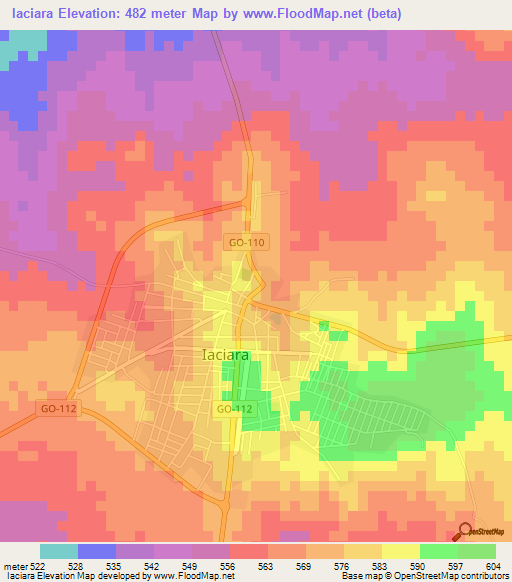 Iaciara,Brazil Elevation Map