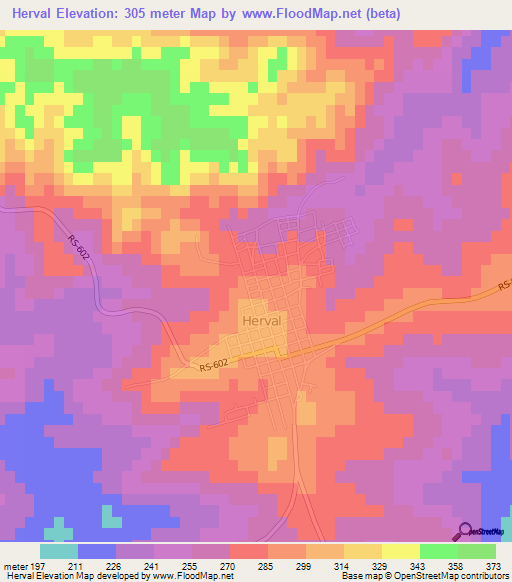 Herval,Brazil Elevation Map