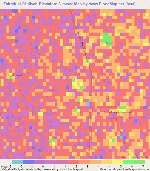 Zahrah al Qibliyah,Egypt Elevation Map