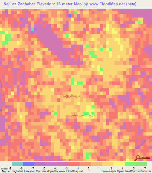 Naj` az Zaghabat,Egypt Elevation Map