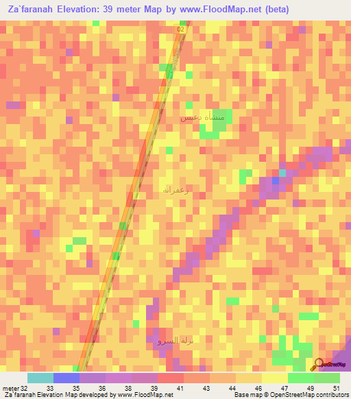 Za`faranah,Egypt Elevation Map