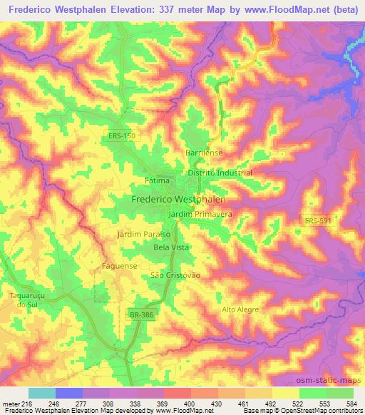 Frederico Westphalen,Brazil Elevation Map