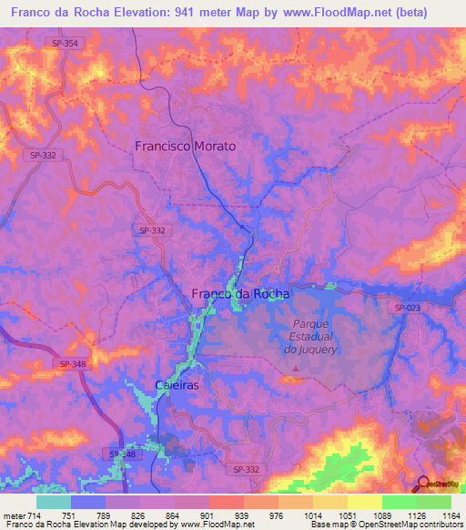 Franco da Rocha,Brazil Elevation Map