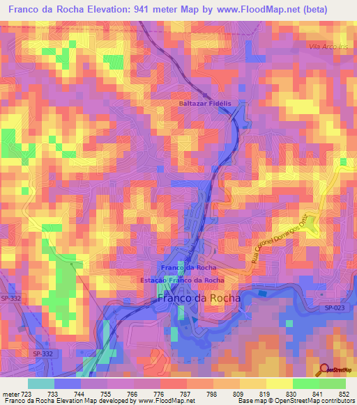 Franco da Rocha,Brazil Elevation Map