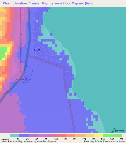 Wasit,Egypt Elevation Map