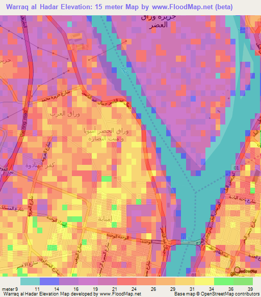 Warraq al Hadar,Egypt Elevation Map