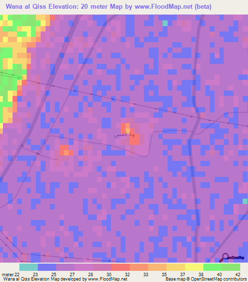 Wana al Qiss,Egypt Elevation Map