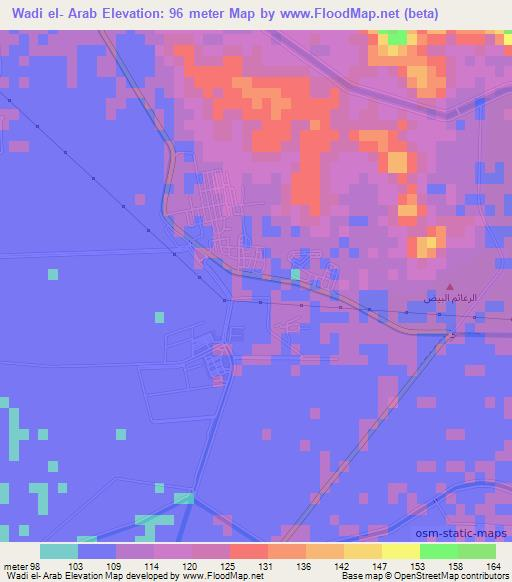 Wadi el- Arab,Egypt Elevation Map