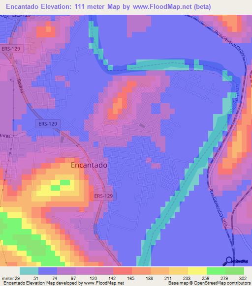 Encantado,Brazil Elevation Map