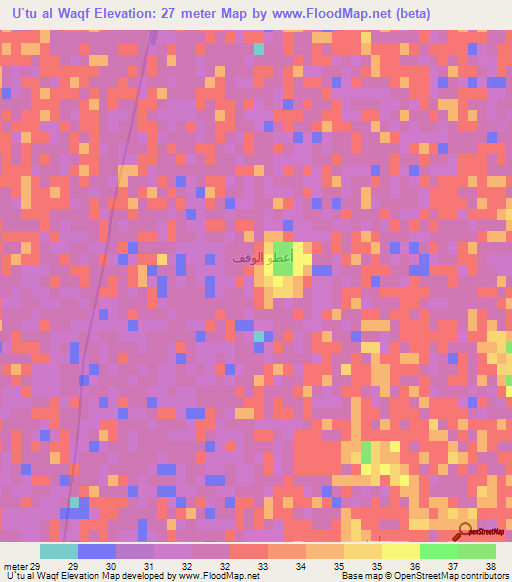 U`tu al Waqf,Egypt Elevation Map