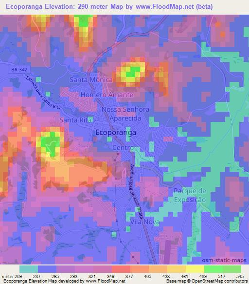 Ecoporanga,Brazil Elevation Map