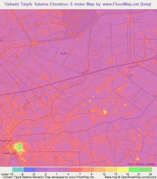 `Ushash Taiyib Salama,Egypt Elevation Map